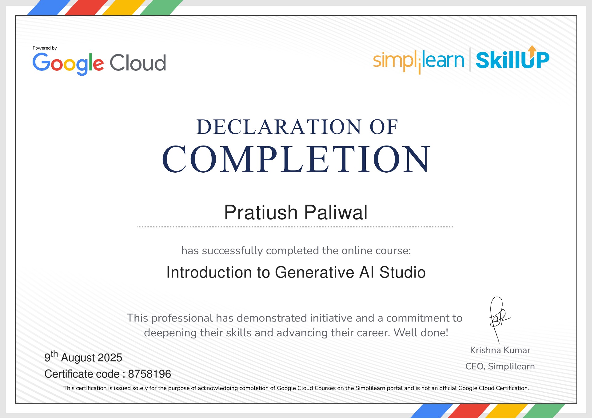 Generative AI Certificate Preview