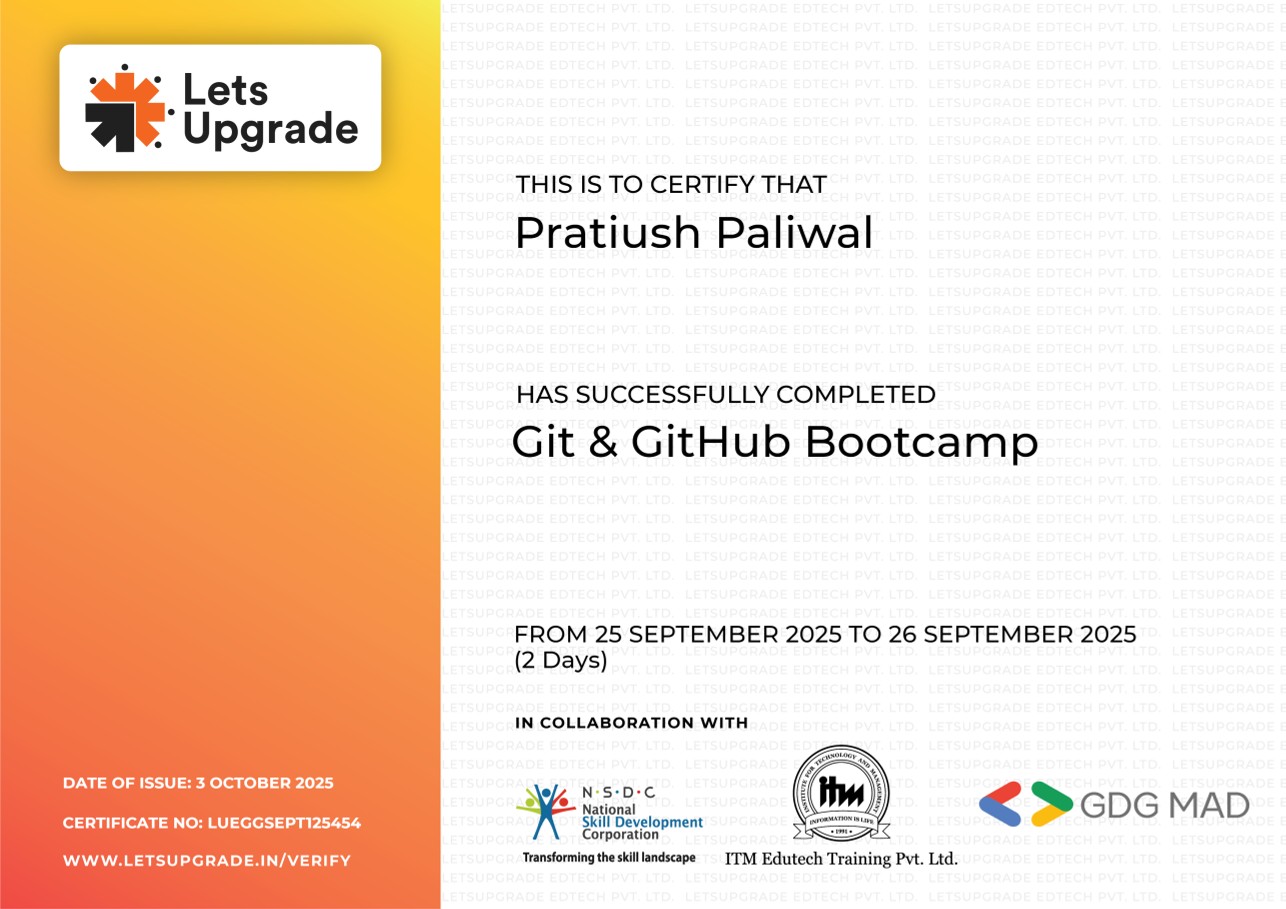 Git GitHub Certificate Preview