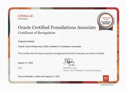 Oracle Certificate Preview